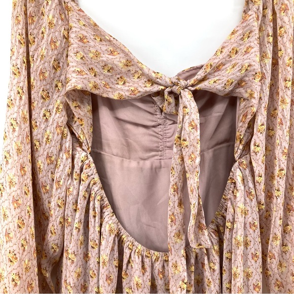 Storia Yellow Rose Pink Floral Mini Dress - Picture 11 of 11